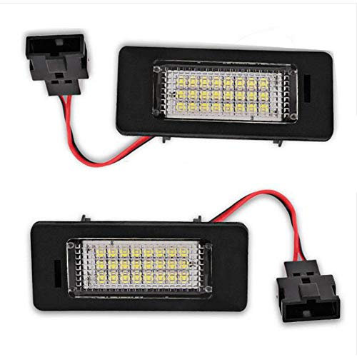 BOOMBOOST 2PCS SMD 3528 6000K 24Leds License Plate Lights Number Plate Light For AUDI A4 S4 A5 S5 Q5 TT TT-RS For VW PASSAT 5D R36