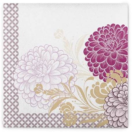 Mank Airlaid-Servietten 40x40 cm | Premium Einweg-Serviette | textilähnlich und saugstark | perfekt für Hochzeit & Partys | Sommer | Frühling | 50 Stück | Clarissa (Violett)