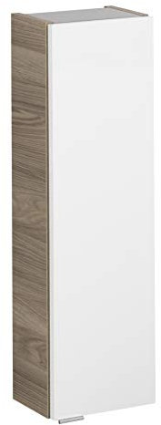 FACKELMANN Hängeschrank Luxor/Badschrank mit Soft-Close-System/Maße (B x H x T): ca. 20 x 68 x 16 cm/Schrank fürs Badezimmer mit 1 Tür/Türanschlag rechts/Korpus: Braun hell/Front: Weiß