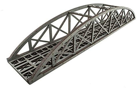 War World Scenics Einspurige Hoch-Detail Graue Stabbogenbrücke 560mm - Spur 00/H0 MDF Modellbahn Modellbau Landschaft Gelände