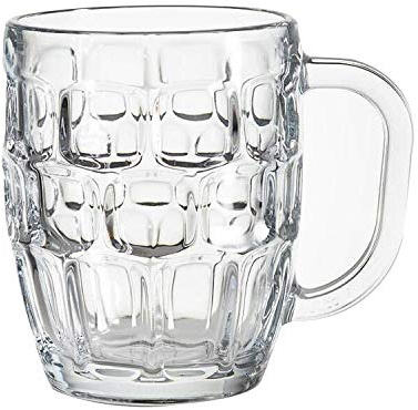 Guaranteed4less Classic Beer Half Pint Mugs Glass Pot Pub Bar Style Tankard Handle Stein Dimple (1)