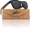 glozzi Walnuss Holz Sonnenbrille Herren und Damen Polarisiert UV400 mit Holzbügeln und Brillenetui aus Kork