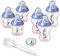 Tommee Tippee Closer to Nature Newborn Baby Bottle Starter Set, Breast-Like Teats with Anti-Colic Valve, Pink Seahorse Decoration