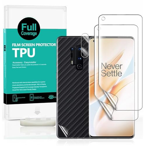 Ibywind 2 Pièce TPU Protection écran pour OnePlus 8 Pro 6,78,film souple flexible,avec 1 Pièce Protection Caméra,1 Pièce Film Arrière,facile installer