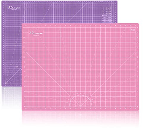 Headley Tools Schneidematte A2 - Selbstheilende Nähmatte, doppelseitig, 5-lagig, für Näharbeiten, Handwerk, Hobby, Stoff, Scrapbooking-Projekt, 60 x 45cm (Rosa/Lila)