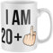 Purple Print House I Am 20 + 1 21st Bday Middle Finger Mug - Funny Birthday Rude 21 Year Old Gifts For Him - Joke Present Idea, White, One Size