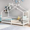 belupai Sch?NES Hausbett Kinderbett,Vollholz mit Zaun und Lattenrost, mit Rausfallschutz für Kinder- und Jugendzimmer,Wei? (200x90cm)