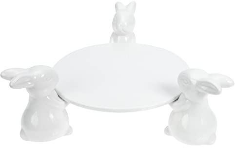 Zerodeko Hasenschale Porzellan Keramik Mit Osterhasen Tortenplatte ? Desserts-Platten-Lebensmittel-Servierfachkeramik-Erfrischungshalter (?) Ostern Geschirr Keramik Mit Osterhasen Tortenplatte