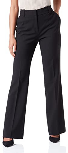 HUGO Damen Hovani Regular-Fit Hose aus Stretch-Gewebe im Bootcut-Stil Schwarz001 42