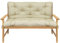 DILUMA | Bankauflage mit Rückenteil 180x96 cm Beige | Wasser- und Schmutzabweisende Sitzauflage mit Extra Dicker 8 cm Flockenfüllung | Polsterauflage für Sitzbänke und Hollywoodschaukeln
