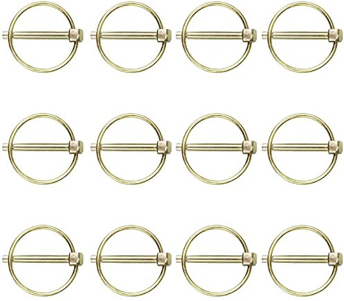 Lynch Pins, 12PCS Carbon Steel Trailer Lock Pin Dia 4.5mm Linch Retaining Pins,Locking Pin Fasteners for Track Farm Lawn,Trailers, Tractors, Agricultural Vehicles