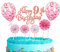 CAM2 Happy Birthday Tortendeko Geburtstag Mädchen, Tortendeko 9. Kuchen Topper Happy 9th Birthday Rosa Gold, Glitzer Kuchen Dekoration Glitter Kuchen dekorieren und Luftballons