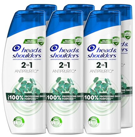 Head & Shoulders Anti-Schuppen Shampoo und Spülung 2in1 Anti-Juckreiz, bis zu Schuppen für Haut und Haar, mit ausgewogenem Mikrobiom, Dermatologisch getestet, 225 ml x6