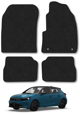 Vauxhall Corsa-e (2019+) Carpet Car Mats | Black Edge Trim Tailored Fit Floor Mats Full Coverage Protection Accessories Easy Clean Anti Slip Made in the UK