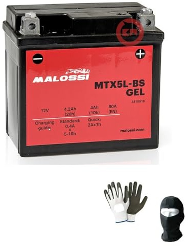 Kompatibel mit KTM EXC 4T 450 von 2005 bis 2007 Gel-Batterie MTX5L-BS, bereits einsatzbereit im Werk mit 4 Ah, Ampere 12 Volt