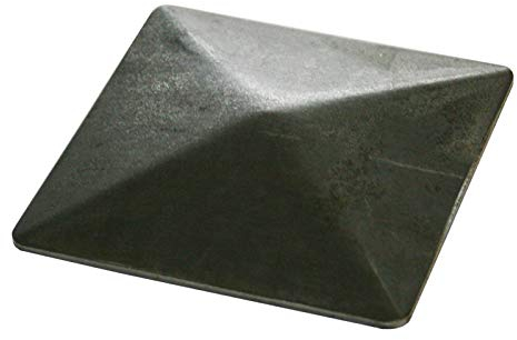 Pfostendeckel trapezförmig, Pfostenkappe für Stahlpfosten zum aufschweißen | Pyramidenförmig | Unverzinkt | Pfostenabdeckung (100x100 mm)