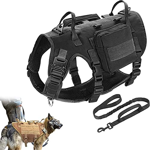 Hundetraining Geschirr, Service Hundeweste Metall Schnalle Und Griff Geeignet Polizei Arbeits Hunde Militär Hundegeschirre Praktisch Und Funktionalfür Verschiedene Szenarien