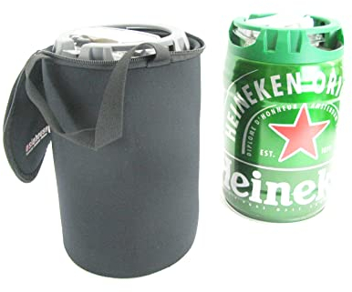 1x Bierkühler für 5L Fässer in Schwarz. Getränkekühler- Flaschenkühler für alle genormten Bierfässer aus 5mm dicken Neopren für beste Kühlung - Qualitätskühler Modell 2023 (5L, Schwarz, 1)