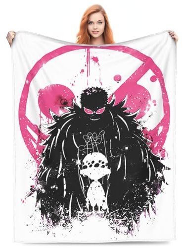 LEJDI Anime Decke, Weiche Flauschige Plüsch Decke, Flanell Fleecedecke TV-Decken, Sofadecke, Wohndecke, Mikrofaser Couchdecke Für Kinder Erwachsene (Doflamingo,130X150CM)