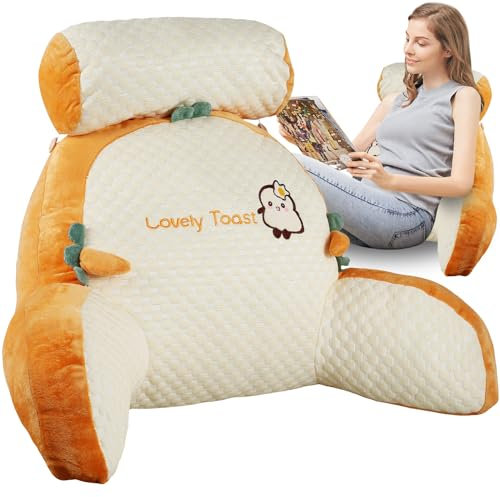 Lesekissen für Bett, 70 x 50 x 25 cm, extra großes Lesekissen mit Stütze, Nacken/Arm, Lesekissen, Bettruhe, Kissen für Erwachsene, Rückenlehne, Lounge-Kissen zum Lesen, Entspannen, Fernsehen, Spiele