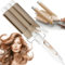 Retoo Rizador de hierro ondulado de 3 barriles, temperatura ajustable, ondas grandes, onda de calentamiento rápido para cabello largo y corto, herramienta de peinado con placas de cerámica, protección