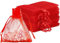 Durchsichtige Organza-Beutel, 17 x 23 cm, mittlere Organza-Geschenkbeutel, mit Kordelzug, Schmuck-Geschenkbeutel, Hochzeitsgeschenkbeutel für Party, Festival, Spiel, Rot, 50 Stück