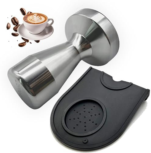 ZEPARO 51mm Stainless Steel Coffee Tamper with Silicone Mat - Perfect Your Espresso Craft, Enhance Your Barista Skills with ZEPARO's Premium Espresso Coffee Machine Accessory, Espresso Tamper 51mm