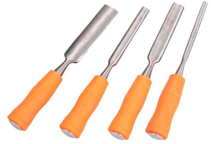 HOMSFOU 4 Pièces sculpture outils d'établi ciseau à main ciseaux professionnels accessoires outils menuisier outil menuisier ciseau à bois Majeur trousse à outils Burin plat Positionner