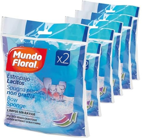 Clim profesional 40 Estropajos antibacterias lacitos | Pack 40 unidades envasados en paquetes de 2 estropajos | Limpia sin rayar las superficies más delicadas