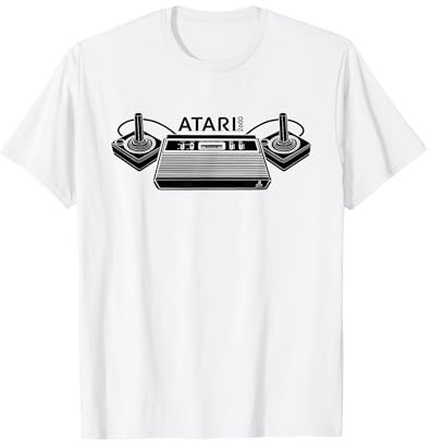 Atari 2600 Console & Joystick Stampa Scuro Maglietta