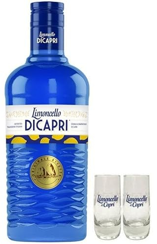 CAPRI CREMA DI LIMONCELLO ORIGINALE 50 CL CON 2 BICCHIERI