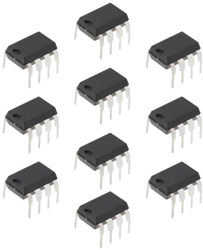 eMagTech 10 Amplificadores Operacionales Duales TL072CP TL072 Dip-8 de Bajo Ruido Chips IC OP-AMP de Entrada JFET Duales de Bajo Ruido para Componentes de Circuitos de Bricolaje