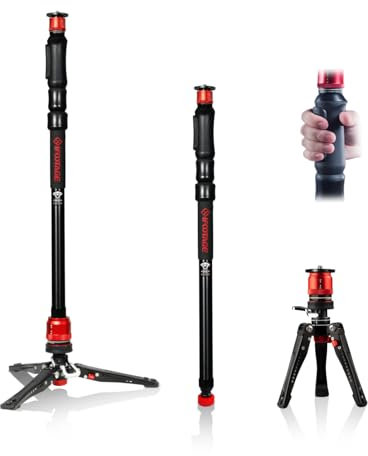 IFOOTAGE Cobra 3 Strike Monopod A150S-Ⅲ, One-Touch Lifting Camera Monopod with Pedal, Aluminum Video Monopod for Shooting Bird/Animal/Sports Event/Wedding/Live Show, Payload 11lb/5KG