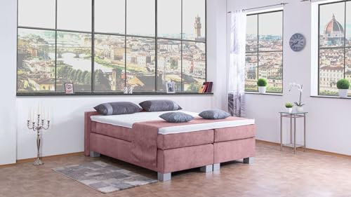 Boxspringbett City 240x220, DS-Viola, 7-Zohnen Taschenfederkernmatratze, Komfortschaum - Inklusive Aufbau - Deutscher Hersteller