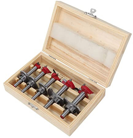 Forstner Drill Bit Set 5/20/25/30/35mm - 5pcs Woodworking Hole Saw Ter Kit for Wood with Forstner Bit for S - Wood Drill Bit Set for and Professional Projects