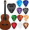Plektren Plektrum 10Stück 0.46MM-Dünn 0.71MM-Medium 0.96MM-Heavy,Plectrum für Akustikgitarre, E-Guitar, Ukulele, Bass, Guitar Picks, Zelluloid, 10 x Gitarrenplektren 1 x Plektrenhalter