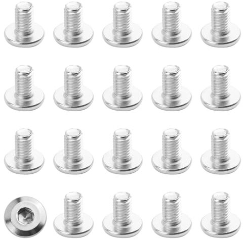20 Viti A Testa Svasata Piana Con Cava Esagonale, In Acciaio Inox (M6 x 10 mm), Viti A Testa Cilindrica In Acciaio, A2 V2 A Piatta In Acciaio Inossidabile
