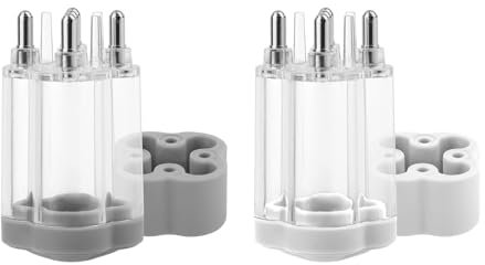 2pcs Hair Oil Minoxidil Applicator, Small Hair Growth Serum Scalp Massager Bottle Dispenser Brush Mess-Free Root Comb for Easy & Quick Massage (White, Gray)