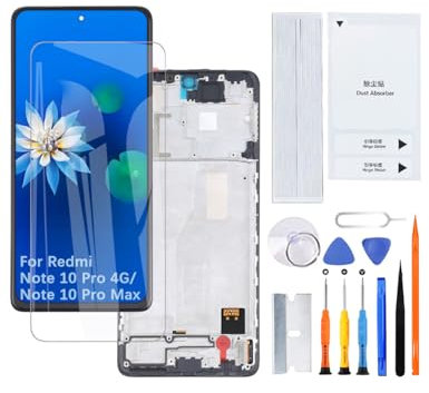 H&LYCYJ Pantalla de pantalla para Xiaomi Redmi Note 10 Pro 4G/Note 10 Pro Max TFT M2101K6G M2101K6R LCD pantalla de repuesto kit de montaje con marco