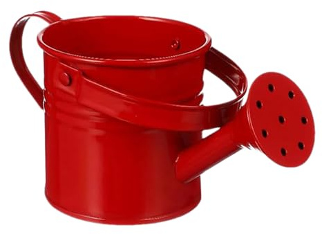 Garten GießKanne Kinder, Bonbonfarbener Metall Wasserkocher Mit Griff, Kreative Blumentöpfe, Kleine GießKanne Aus Eisen FüR Zimmerpflanzen(Rot)