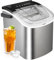 Ice Maker Machine, Portable Ice Maker for Home Use with Handle,Self-Cleaning Function, Makes 9 Ice Cubes in 6-8 Minutes, Scoop And Ice Basket Included,for Home,Kitchen,Office and Bar