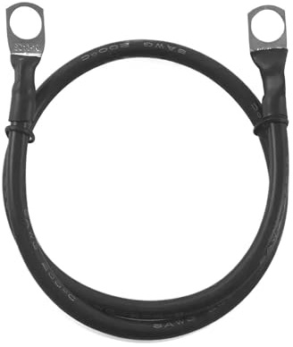 8 6 4 3 0 AWG Power Battery Cable Silicone Inverter Wire With M6 M8 M10 Lug Ring(Black 8 AWG,M10-M10,30cm-0.98ft)