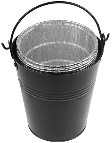 Wakects Seau à Graisse, Collecteur de Graisse Goutte à Goutte en Alliage d'aluminium avec 12 Doublures, Collecteur d'huile de Barbecue pour Un Nettoyage Facile
