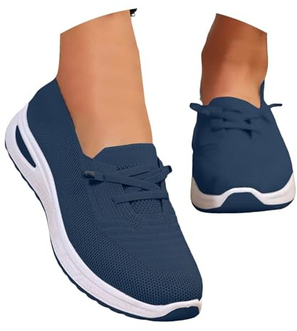 Scarpe Donna Ortopediche Sneakers Slip On Comode Senza Lacci per Alluce Valgo e Fascite Plantare Traspiranti Leggere con Cuscino Aria Scarpe da Ginnastica Camminata Pianta Larga Basculanti Lavoro
