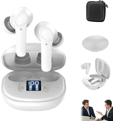 HOPASRISEE Zivera Airlingo - Ki-Kopfhörer mit Direktem Übersetzer, Ki Kopfhörer mit Echtzeit Übersetzung, Translator Earbuds für Ios/Android, Unterstützt 144 Sprachen & Fingerabdruck-Touch(Weiß)