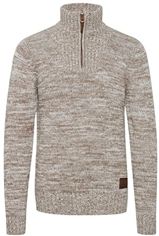 Solid SDPhilostrate Herren Strickpullover Troyer Grobstrick Pullover mit Troyerkragen 100% Baumwolle Regular fit, Größe:L, Farbe:Dune (5409)