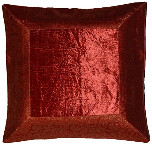 Deko-Kissenbezüge Kissenhülle Samt Brokat Asiatisch Indisch Orientalisch Bezug Kissen Rot 40x40 cm