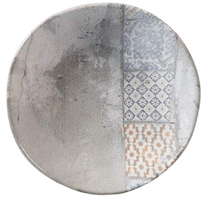 H&H Set 12 Piatti Fondi Malaga In Stoneware Decorato Cm 20