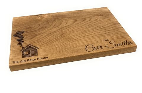 Personalised 30cm Solid Oak Chopping Board - Engraved New Home Gift