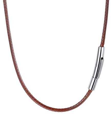 PROSTEEL Damen Halskette 2mm Braune Kunstleder geflochten Lederkette Jungen Mädchen Lederband 41cm/16 Kette Accessoire für Anhänger